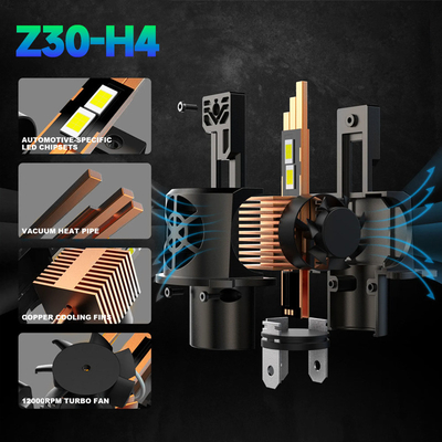 Masters Z30 130W 13000 Lumens 6500K Cool White  H1 H4 H7 LED Headlights Bulbs
