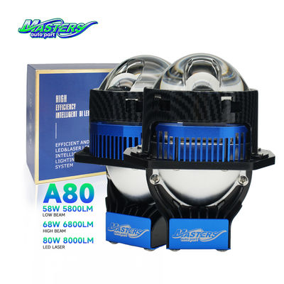 Мастерс А80 Ленза LED лазер / Hi / Lo Beam 85W 8500 люмен 3 дюйма Двойной лазерный проектор